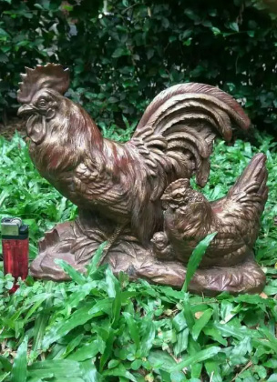 Pajangan sepasang ayam resin